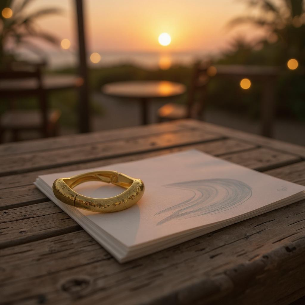 Aurora Hammered Gold Anti-Tarnish Bangle