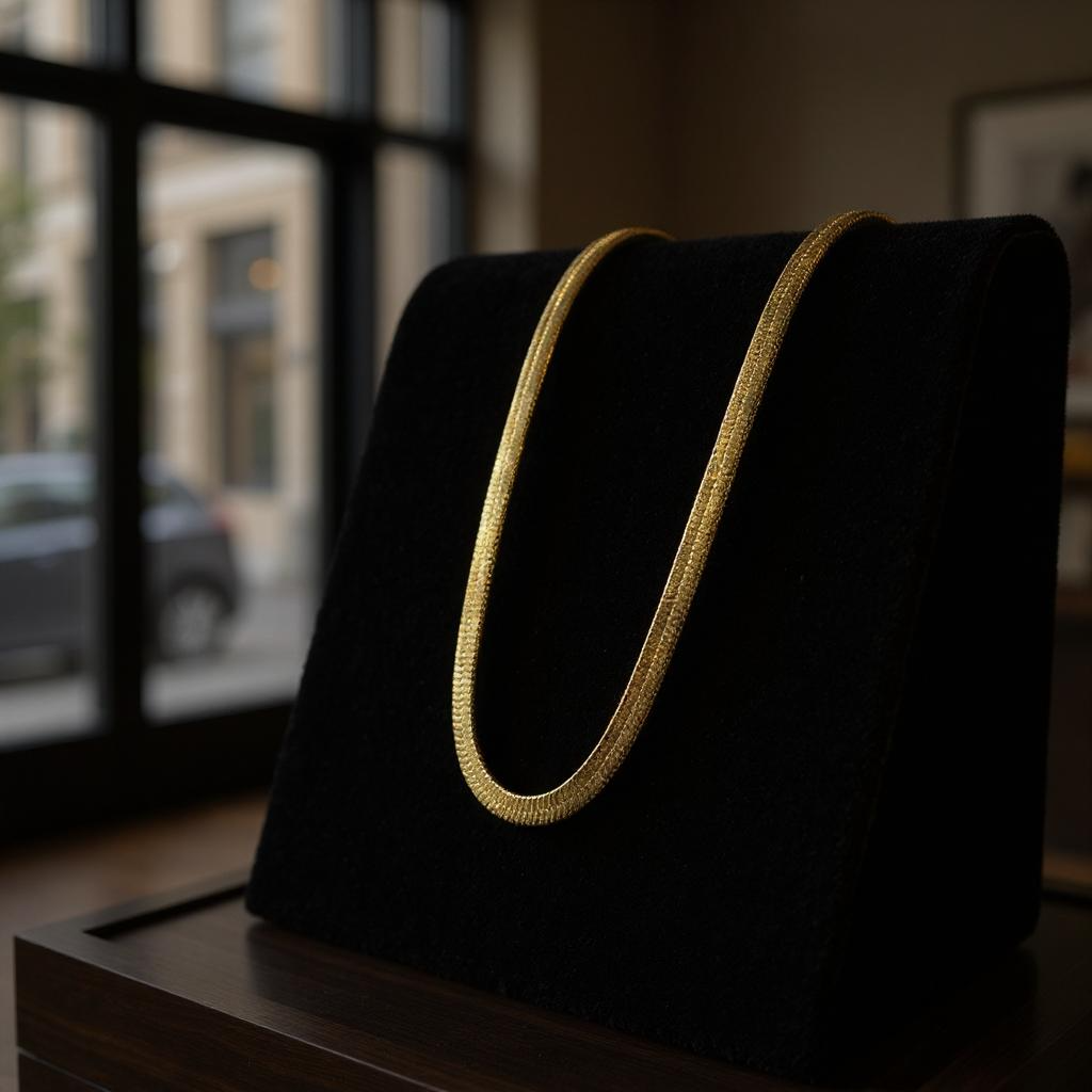 Golden Luxe Flat Snake Chain – Anti-Tarnish Necklace