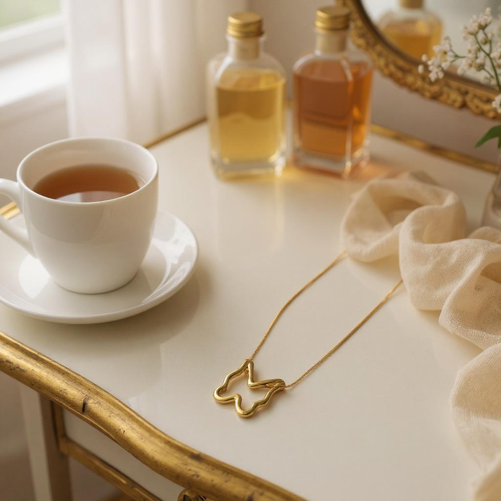 Golden Outline Butterfly – Anti-Tarnish Minimal Necklace