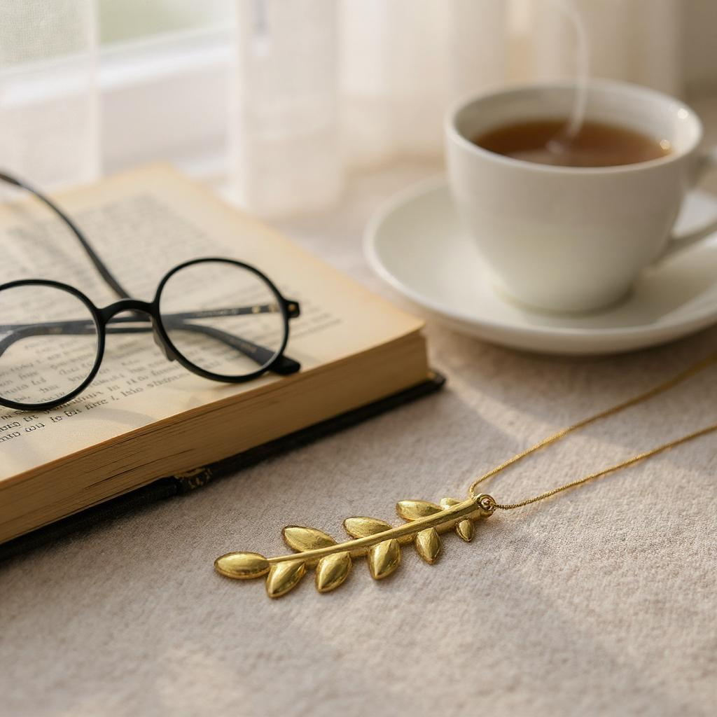 Golden Olive Leaf Anti-Tarnish Necklace
