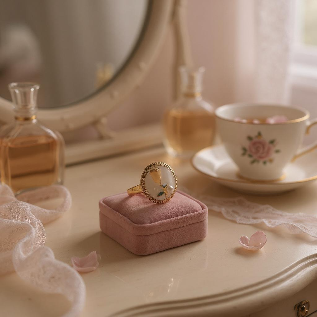 Rose Reverie Ring – Ivory White