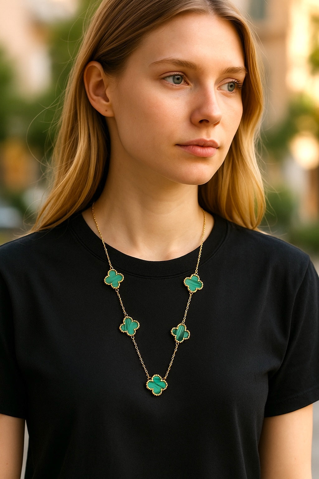 Emerald Clover Luxe Necklace