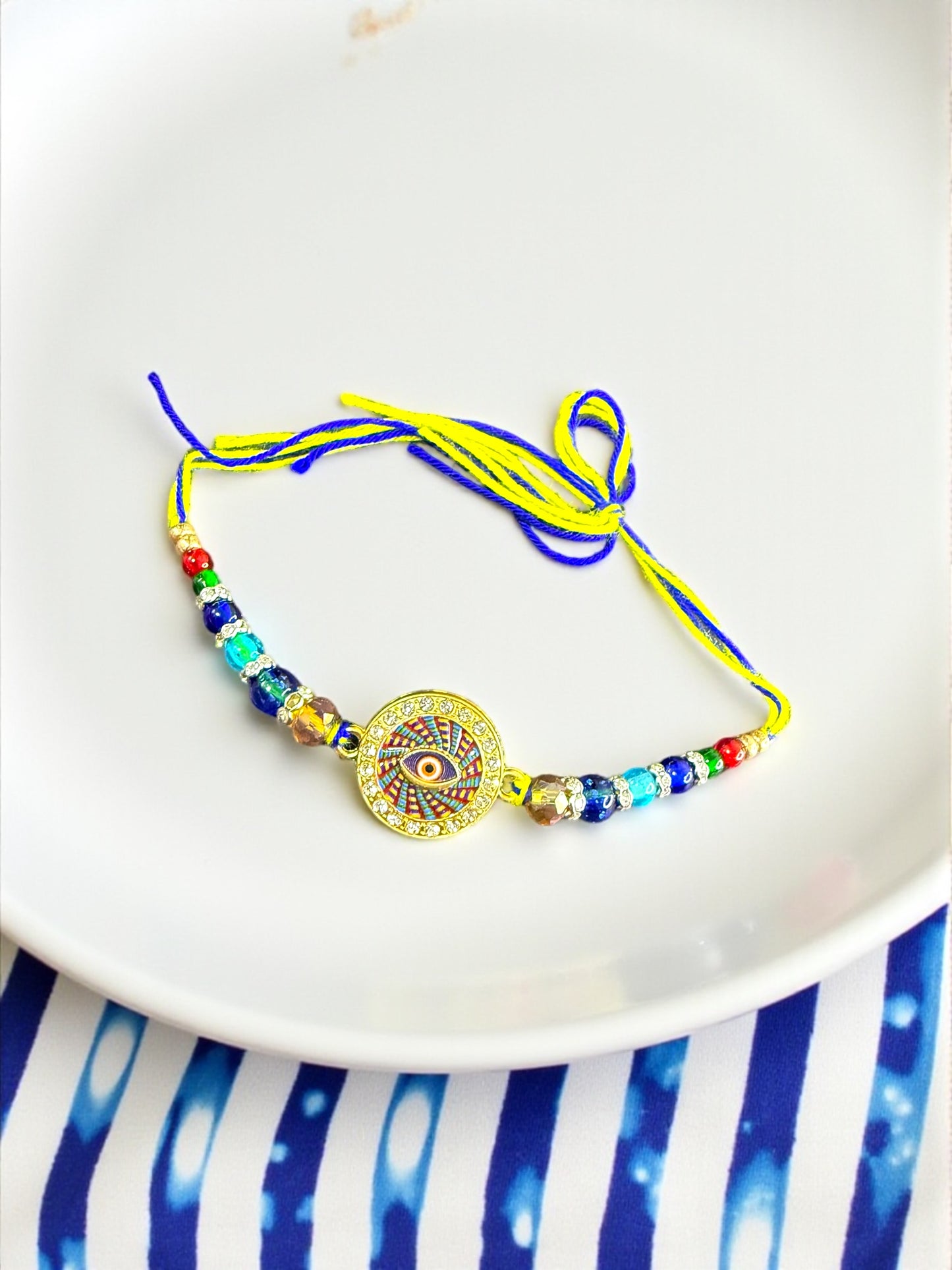 Divine Evil Eye Rakhi with Roli-Chawal Set