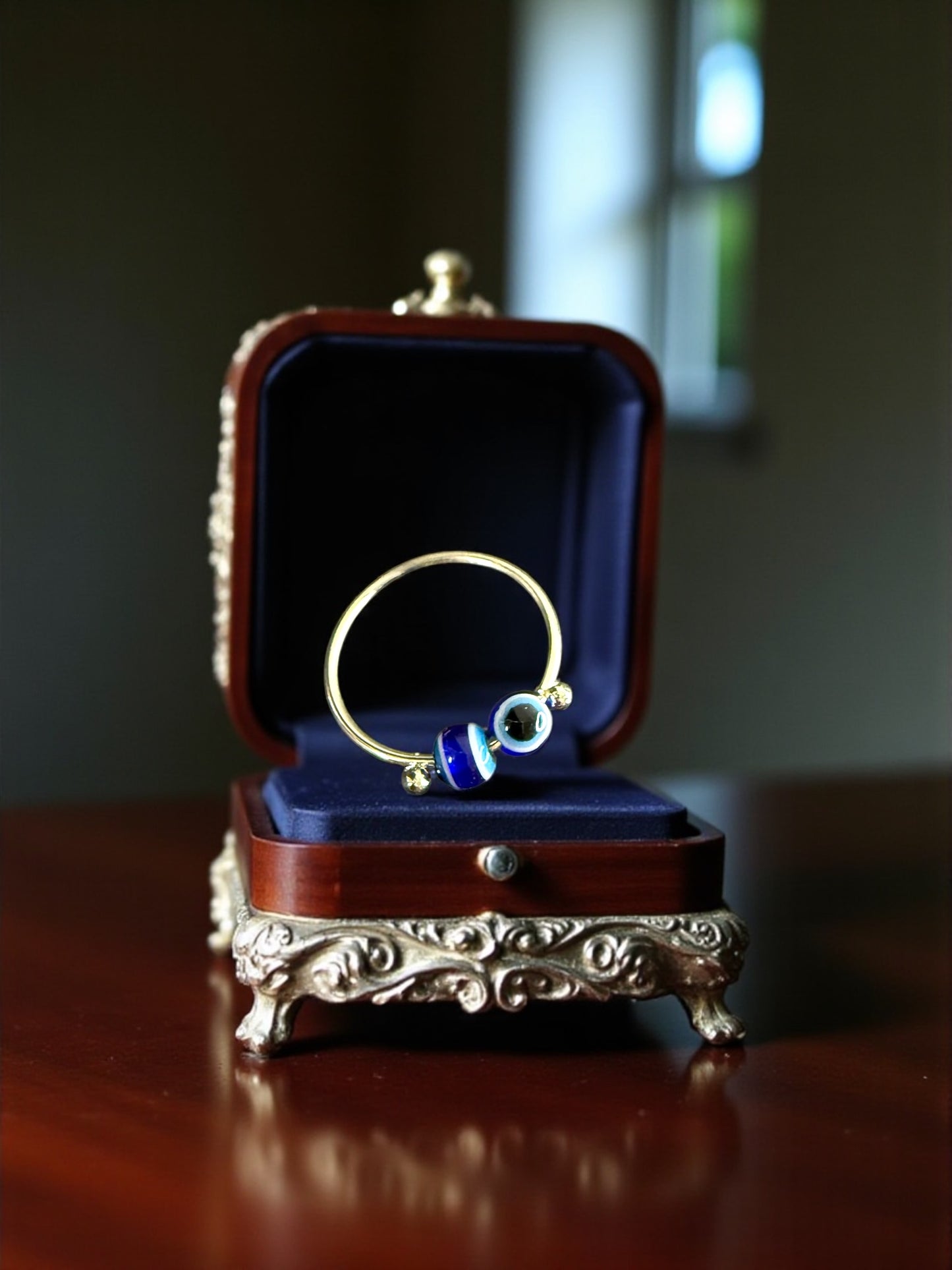 Double Evil Eye Charm Ring