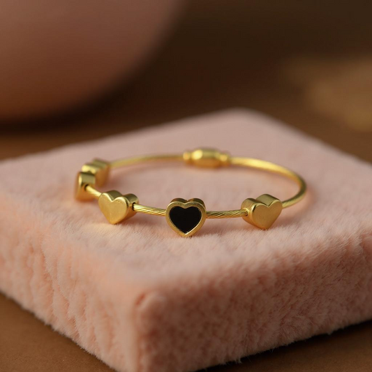 Golden Hearts Anti-Tarnish Charm Bracelet