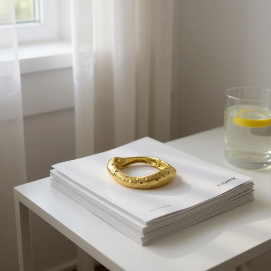 Aurora Hammered Gold Anti-Tarnish Bangle