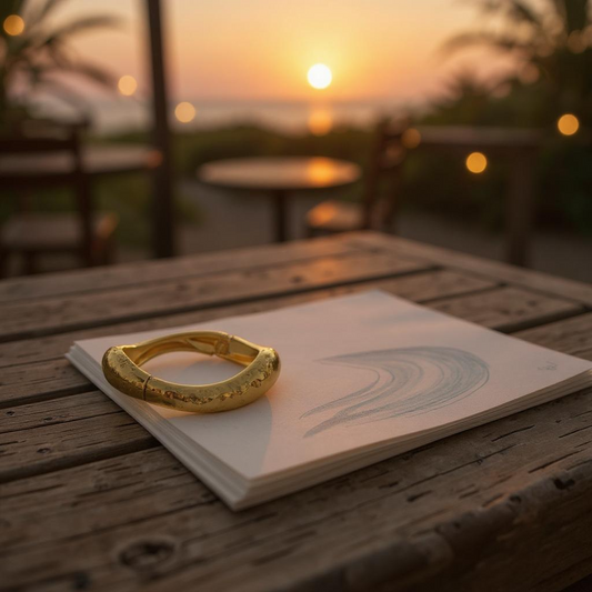 Aurora Hammered Gold Anti-Tarnish Bangle