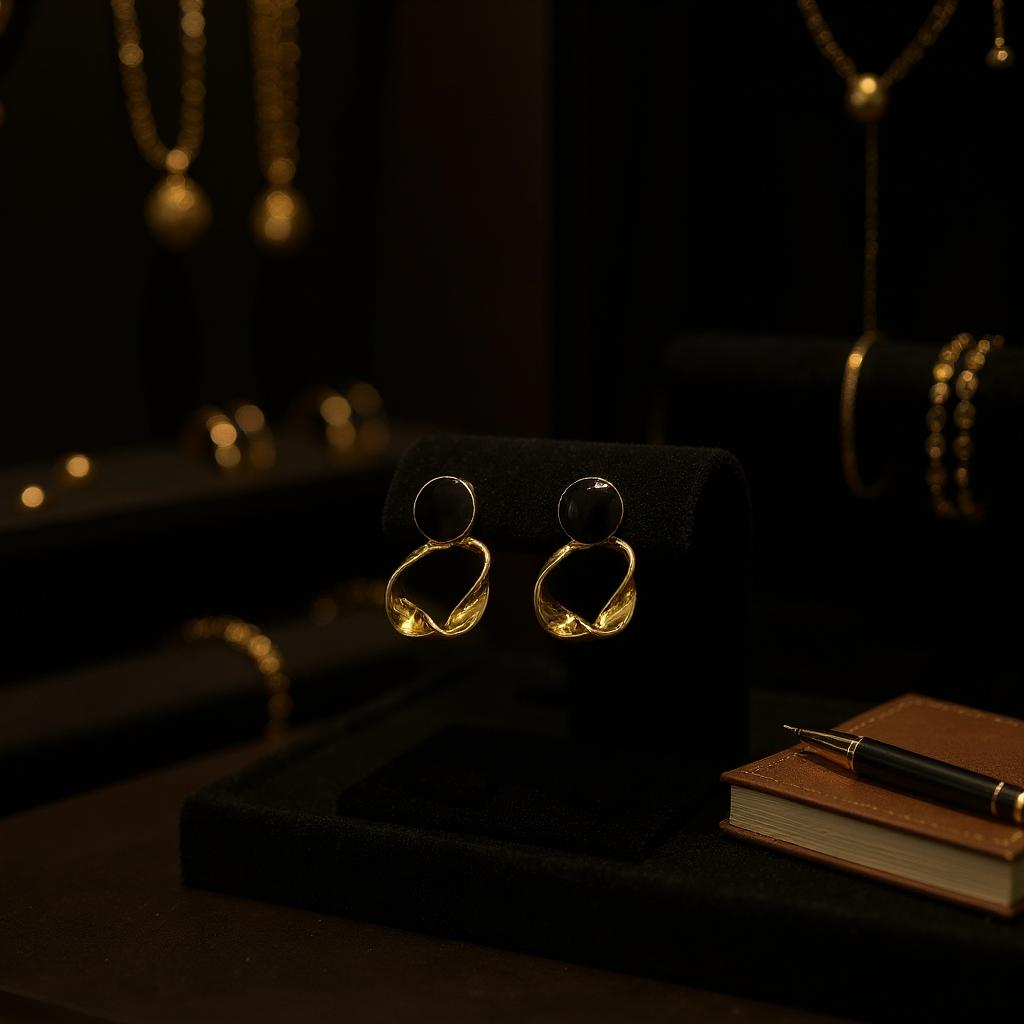 Noir Loop Anti-Tarnish Earrings