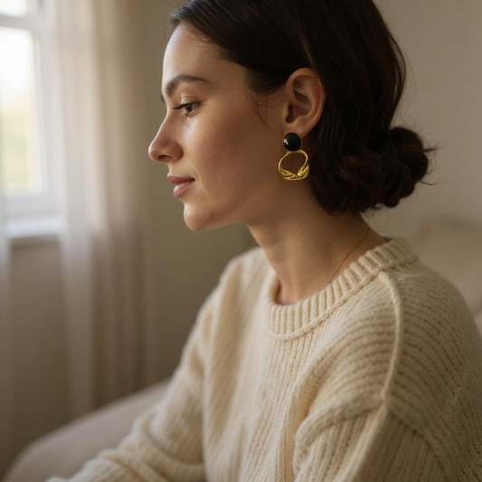 Noir Loop Anti-Tarnish Earrings