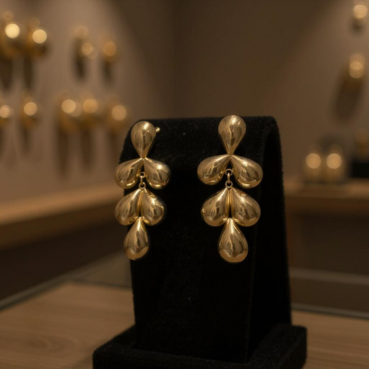 Gilded Cascade Anti-Tarnish Earrings