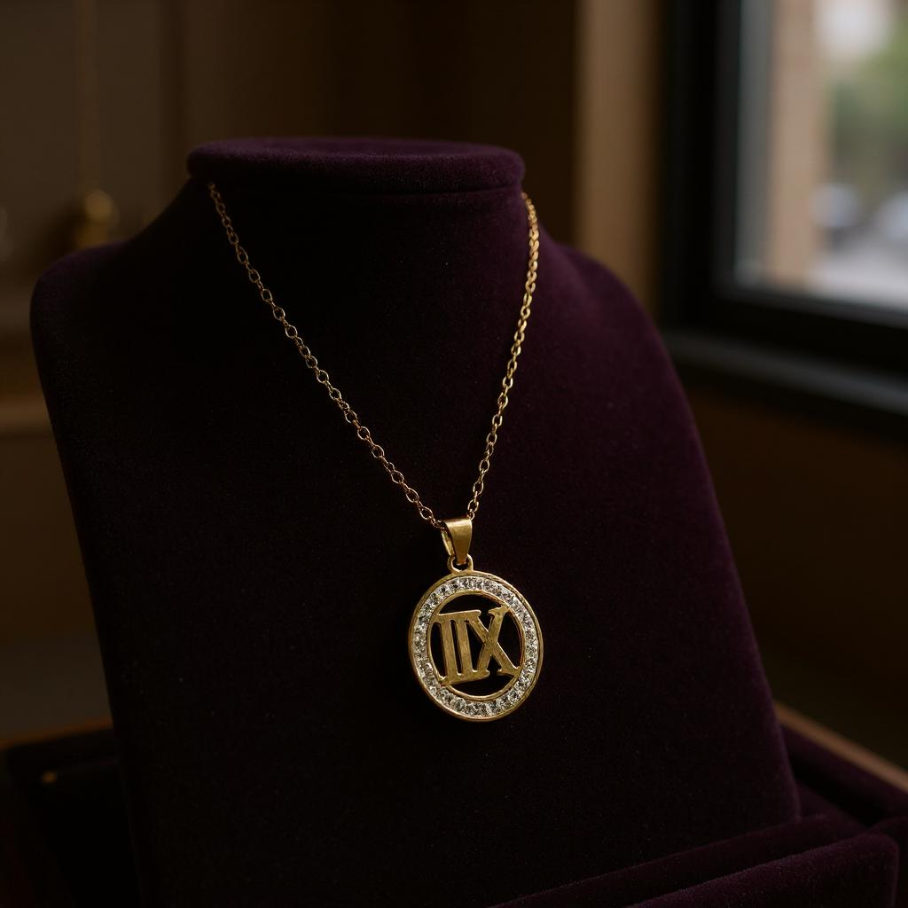 Roman Elegance IX Pendant – Anti-Tarnish Necklace