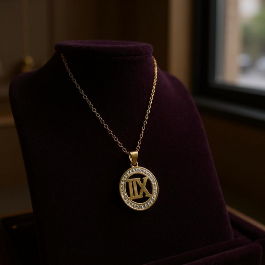Roman Elegance IX Pendant – Anti-Tarnish Necklace