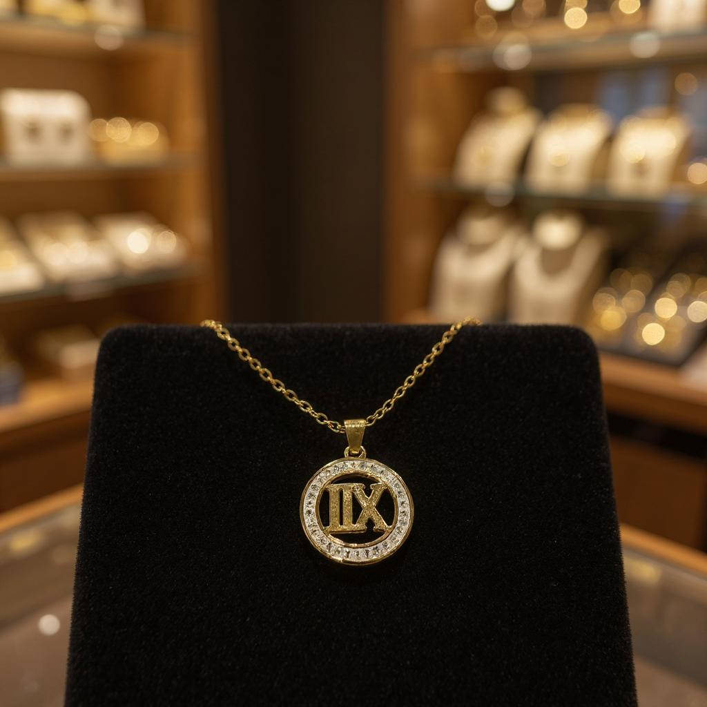 Roman Elegance IX Pendant – Anti-Tarnish Necklace