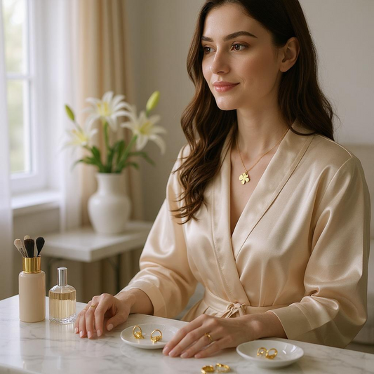Golden Clover Charm – Anti-Tarnish Dainty Necklace