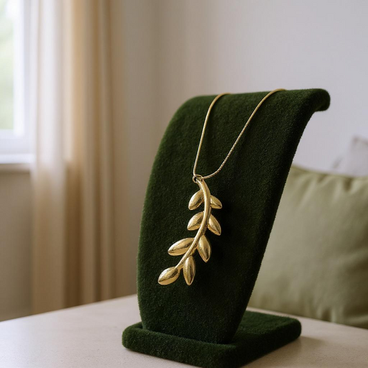 Golden Olive Leaf Anti-Tarnish Necklace