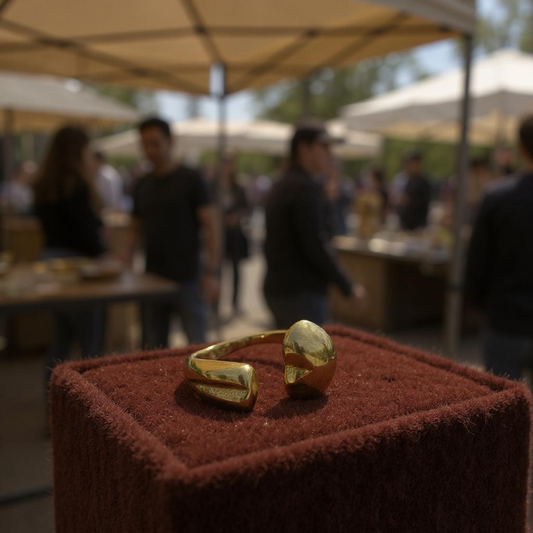 Bold Curve Open Ring – Luxe Gold Finish