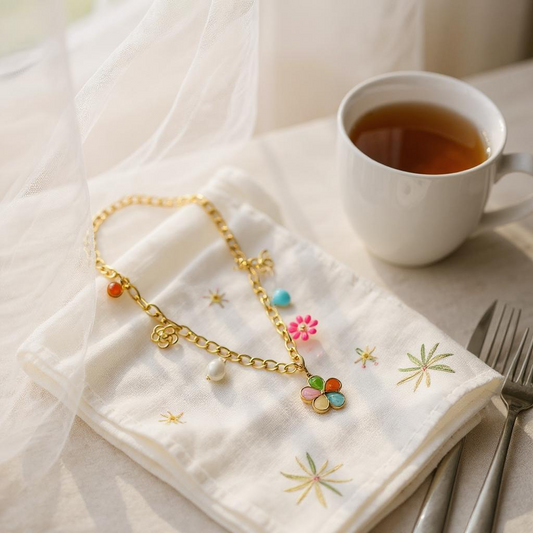 Celestial Love Charm Necklace – Anti-Tarnish Multicolour Delight