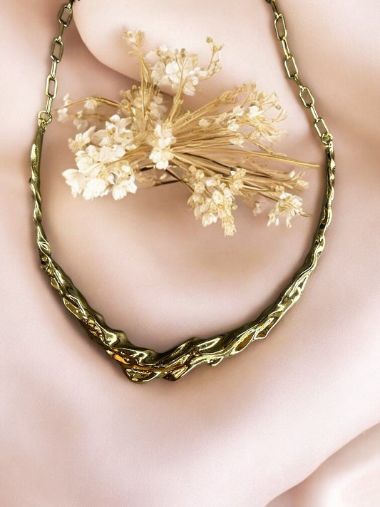 Twist Sculpted Anti-Tarnish Gold Necklace