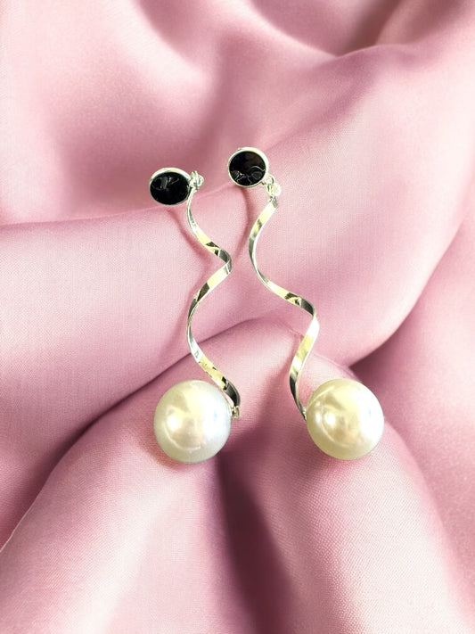 Twist & Pearl Drop Earrings