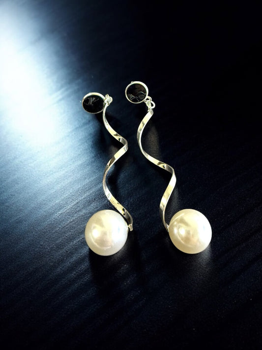 Twist & Pearl Drop Earrings