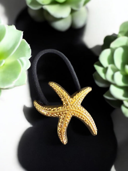 Golden Starfish Hair Tie