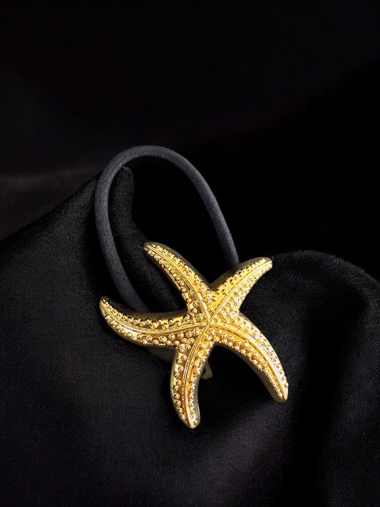 Golden Starfish Hair Tie