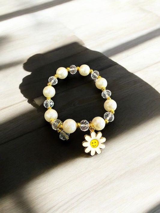 Sunshine Daisy Bead Bracelet