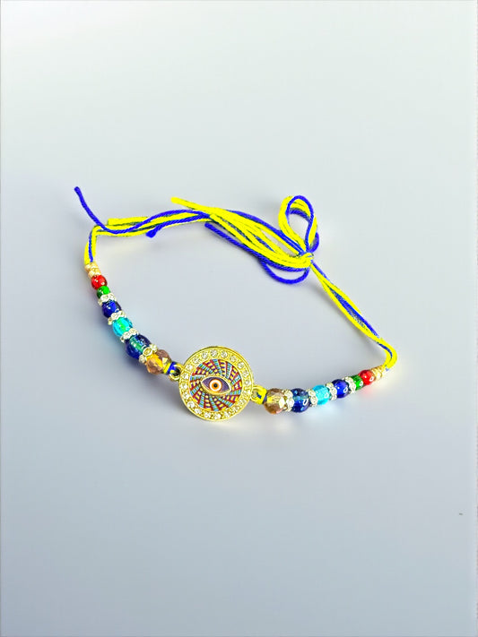 Divine Evil Eye Rakhi with Roli-Chawal Set
