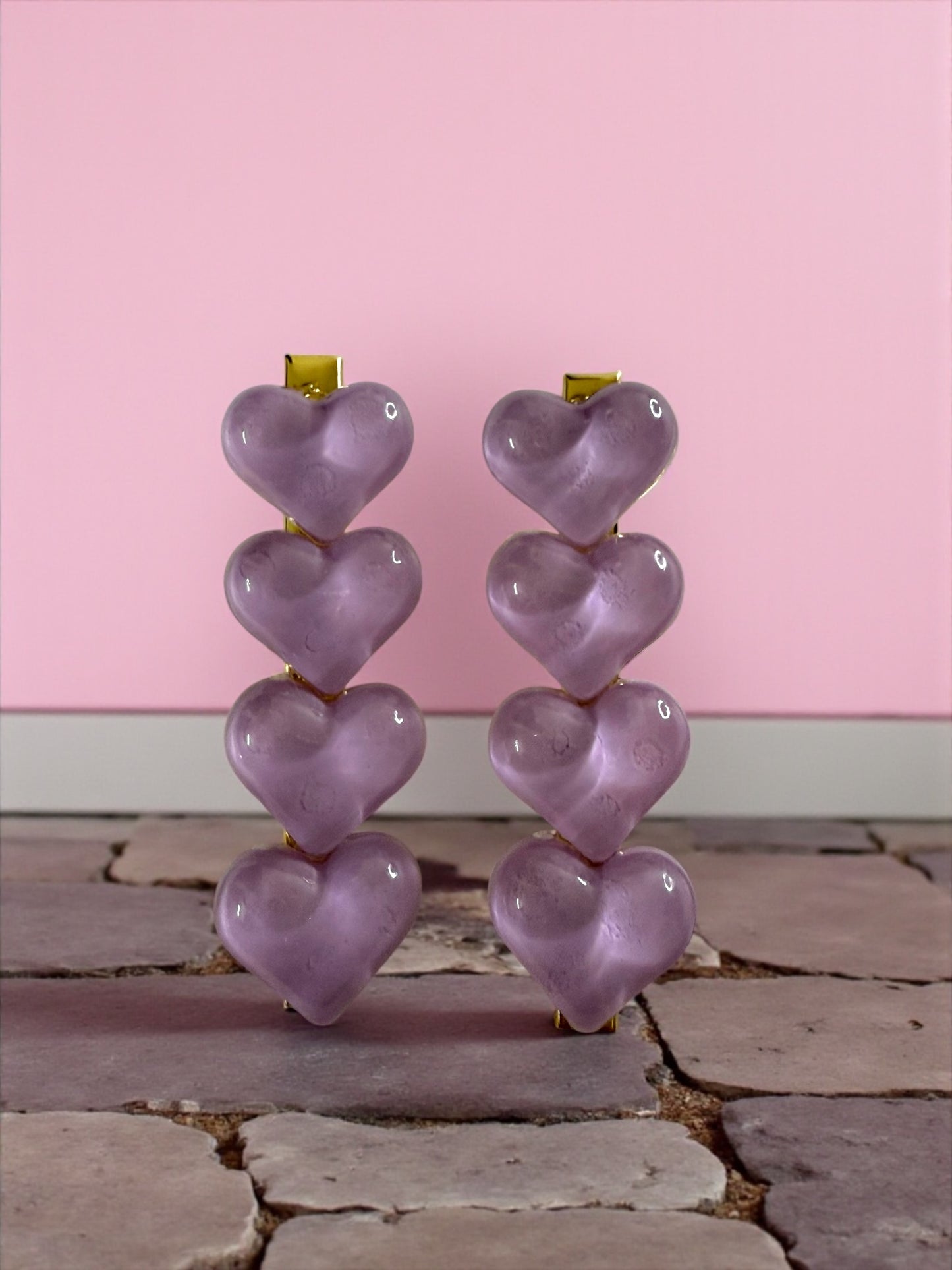 Stacked Heart Shine Hair Clip