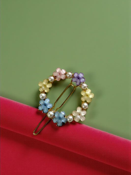 Pastel Bloom Pearl Hair Clip