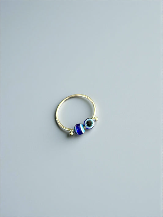 Double Evil Eye Charm Ring