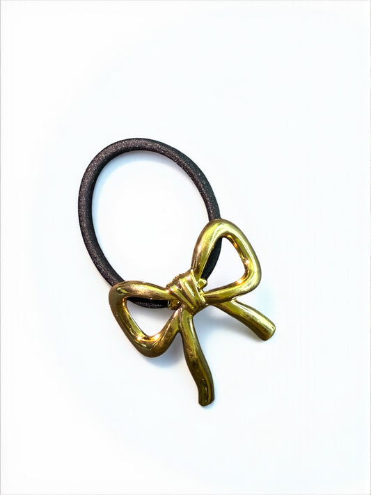 Golden Bow Hair Tie
