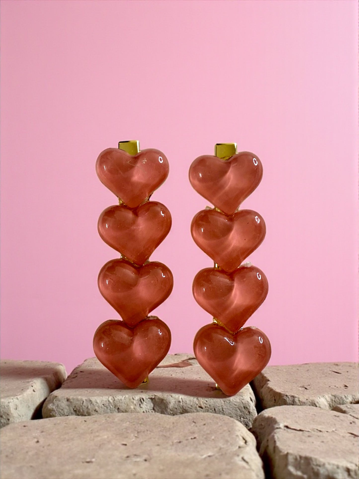 Stacked Heart Shine Hair Clip