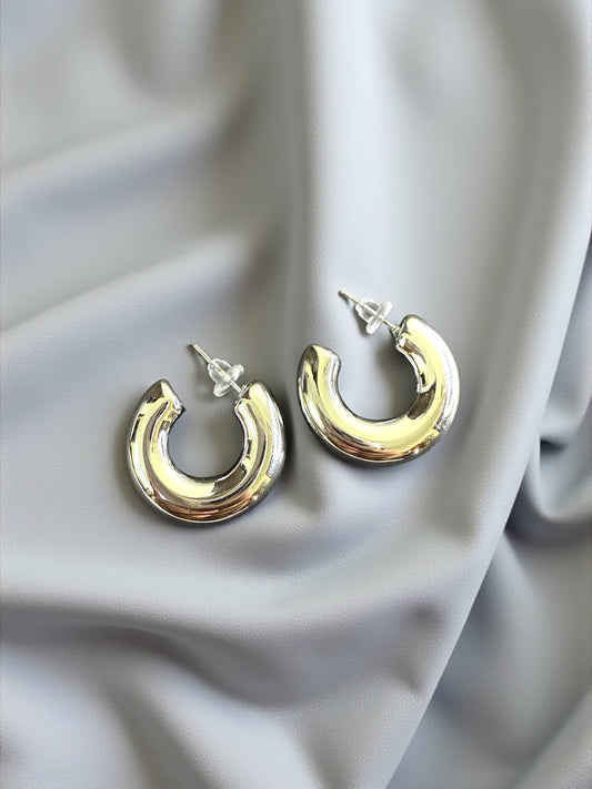 Chunky Silver Luxe Hoops