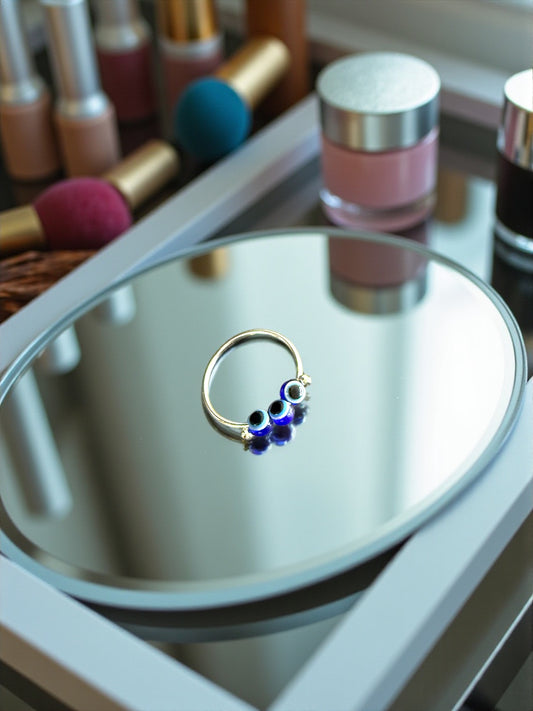 Triple Evil Eye Charm Ring